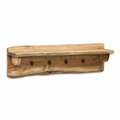 Fondo 36 in. Alpine Natural Live Edge Wood Coat Hooks with Shelf FO3238727